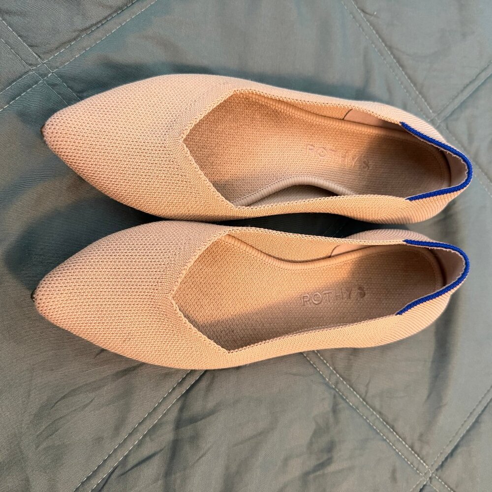 Rothy's the point flax cream neutral flat size 8